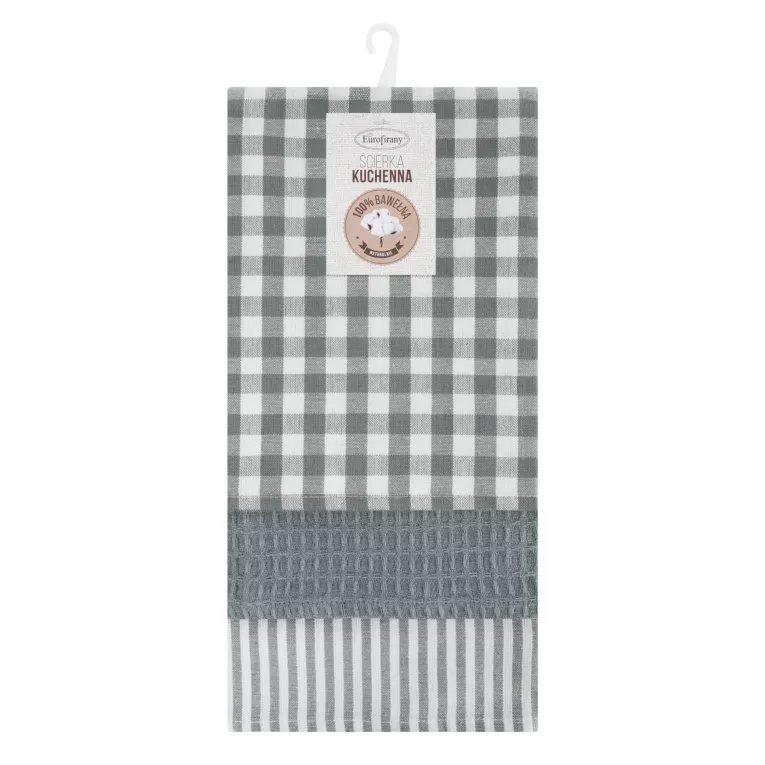 Komplet ściereczek kuchennych  3szt 50x75 cm bawełniany kolor biały,srebrny 200 g/m2 LUCY Eurofirany