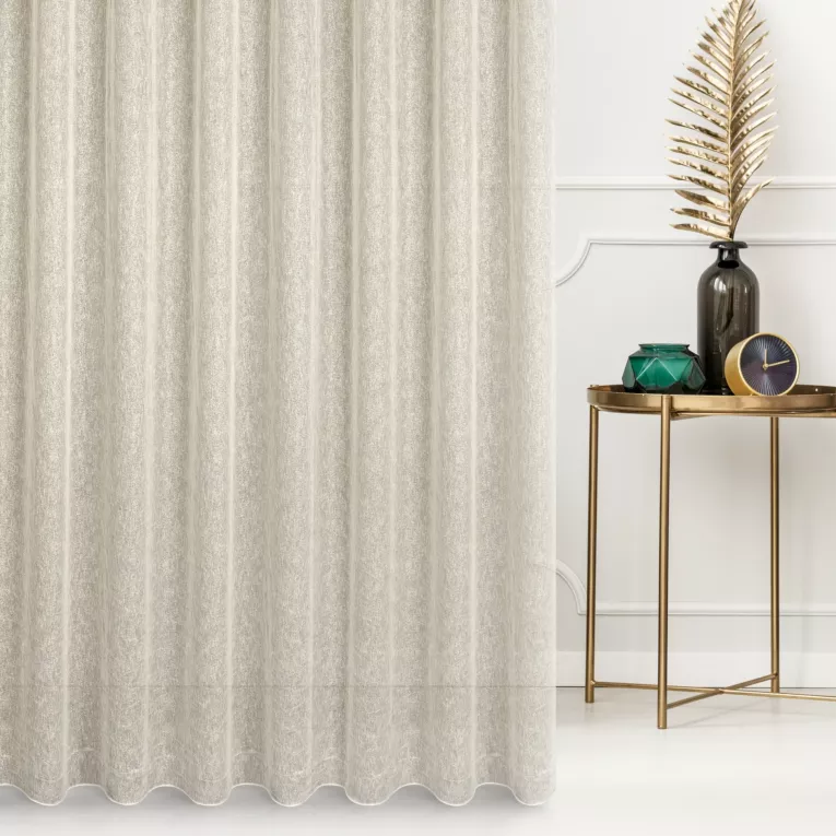 Firana szyta na taśmie 8 cm ANGELICA złoto złocista z miękkiej połyskującej tkaniny nie wymagającej prasowania