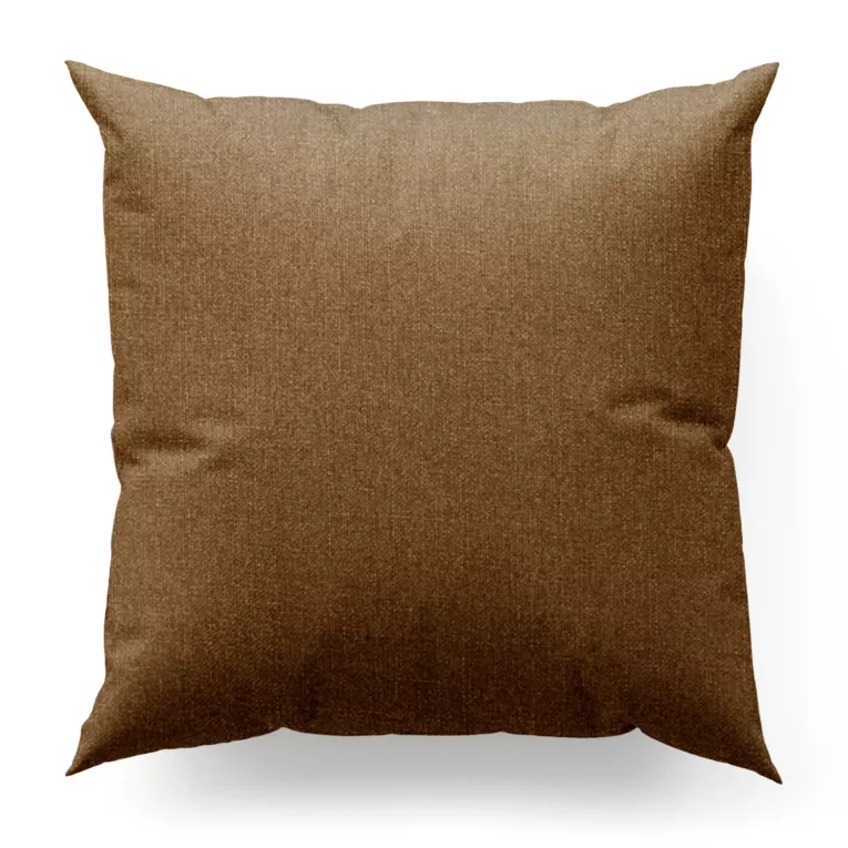 Poszewka szyta brązowa z tkaniny o naturalnym splocie w stylu eko