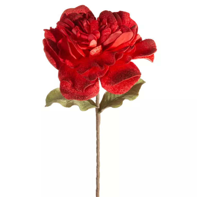 Kwiat sztuczny czerwony z plastycznej pianki foamiran 70 cm Eurofirany