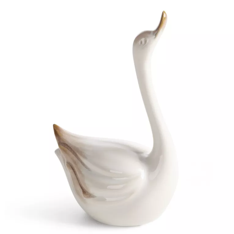 Figurka dekoracyjna łabędź kremowa 15x5x20 cm AVANI Eurofirany