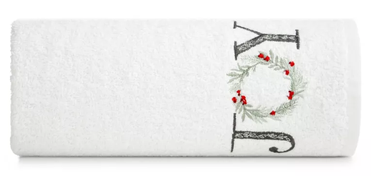 Ręcznik kąpielowy świąteczny 70X140 cm bawełniany kolor biały 450 g/m2 SANTA Eurofirany