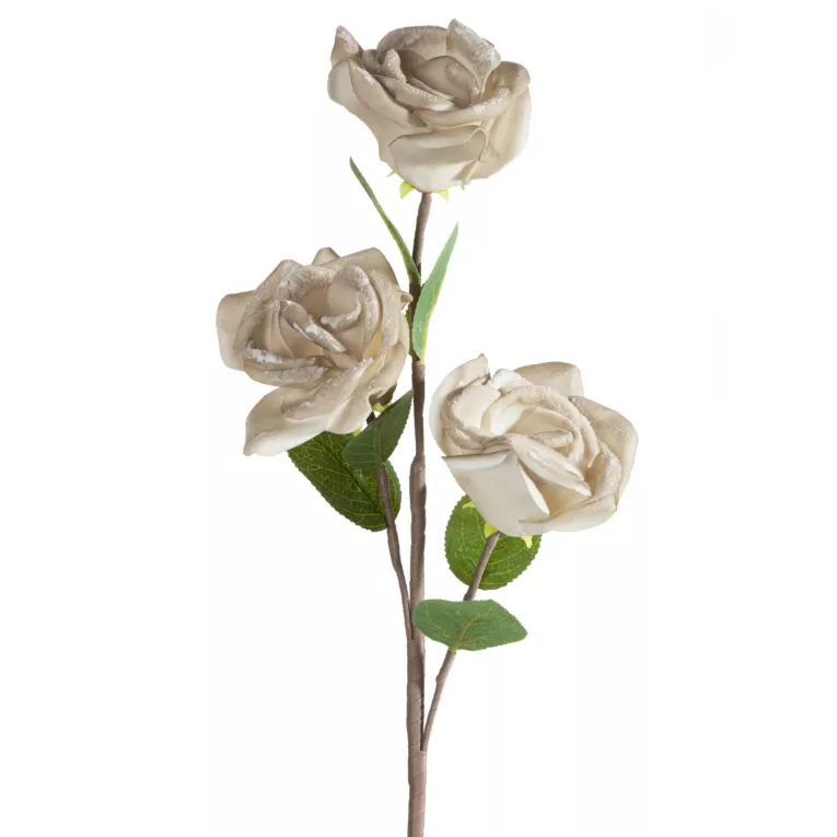 Kwiat sztuczny ciemnobeżowy z plastycznej pianki foamiran 50 cm Eurofirany
