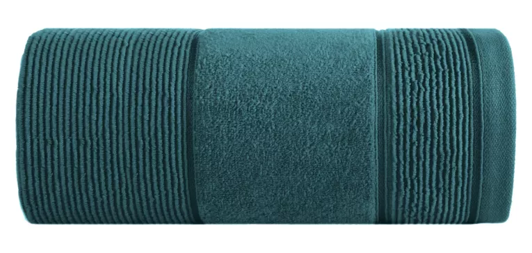 Ręcznik kąpielowy 50x90 cm bawełniany kolor ciemnoturkusowy z welurową bordiurą 500 g/m2 EMMA Eurofirany