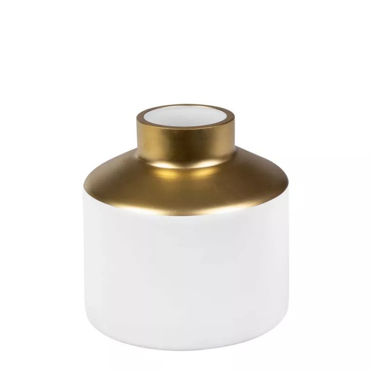 Marita wazon z matowego szkła artystycznego ze złoceniem 15x15 cm Eurofirany