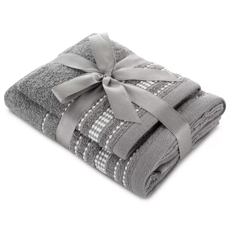 Zestaw ręczników bawełnianych 2 szt kolor stalowy 500 g/m2 NEL JOLY Eurofirany