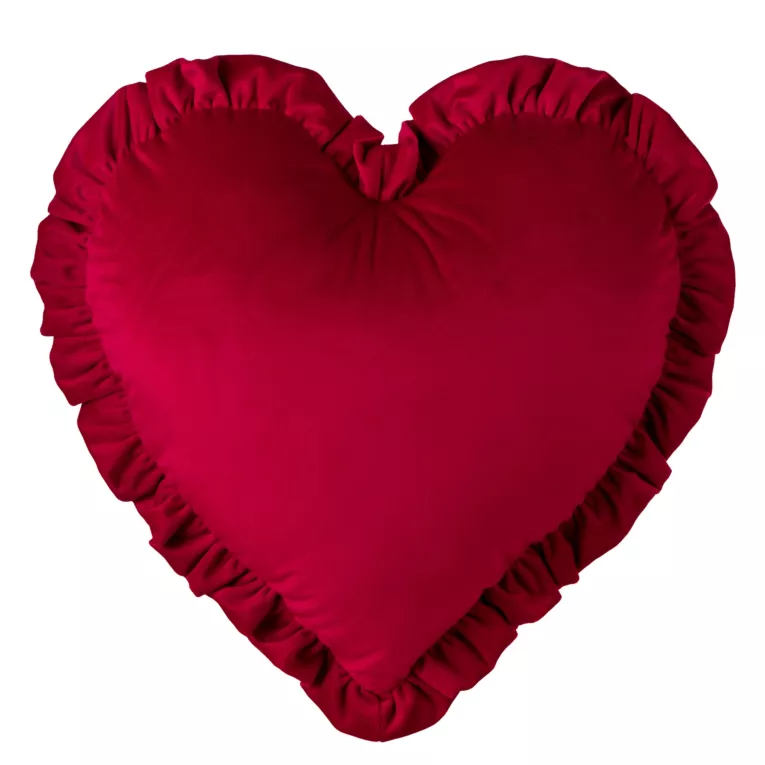 Poduszka w kształcie serca 45 x 45 cm welwetowa czerwona Eurofirany