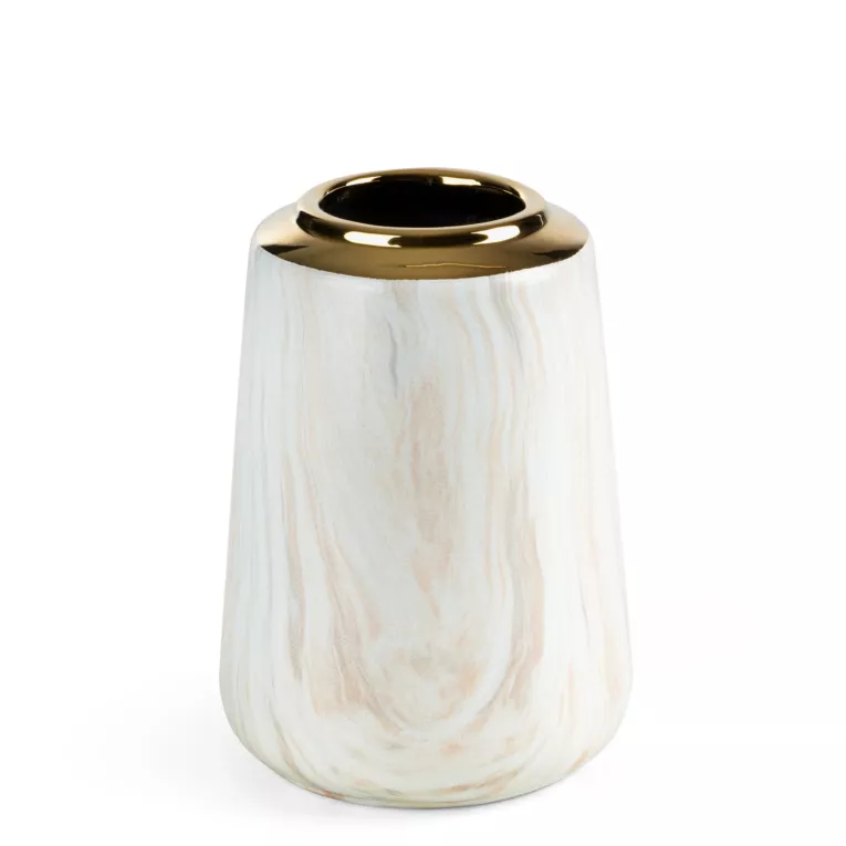 Wazon dekoracyjny ALIANA we wzór polerowanego drewna Eurofirany