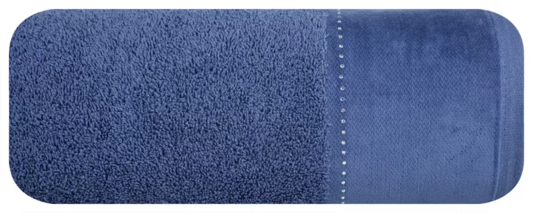 Ręcznik kąpielowy 50x90 cm bawełniany kolor niebieski z szenilową bordiurą 500 g/m2 KARINA Eva Minge Eurofirany