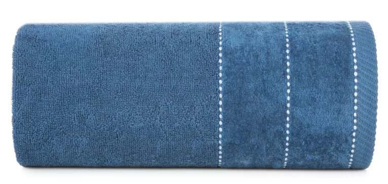 Ręcznik kąpielwoy 50x90 cm bawełniany kolor niebieski z welurową bordiurą 500 g/m2 ELZA Eurofirany