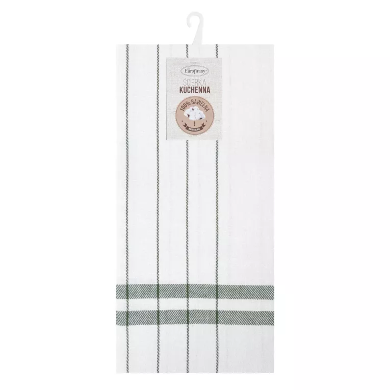 Ściereczka kuchenna 50x70 cm bawełniana kolor biały ,zielony zdobiona kratką 200 g/m2 CHECK Eurofirany