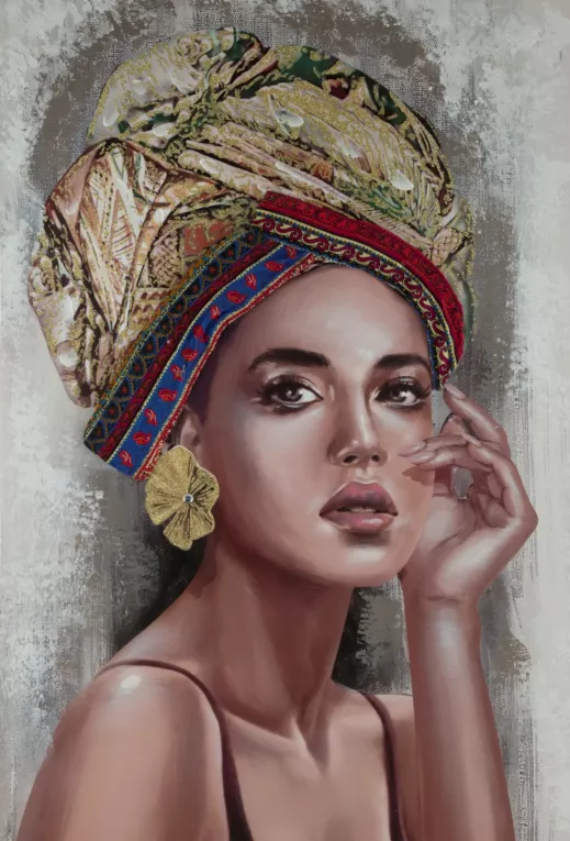 Obraz ręcznie malowany portret kobiety Eurofirany