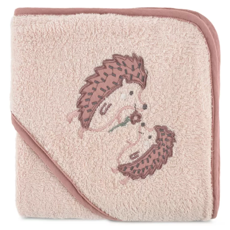 Ręcznik kąpielowy dziecięcy 100x100 cm bawełniany kolor różowy 350g/m2 z kapturem BABY 68 Eurofirany