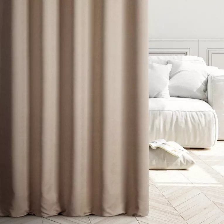 Tkanina zasłonowa miękka gładka o zamszowym chwycie Eurofirany