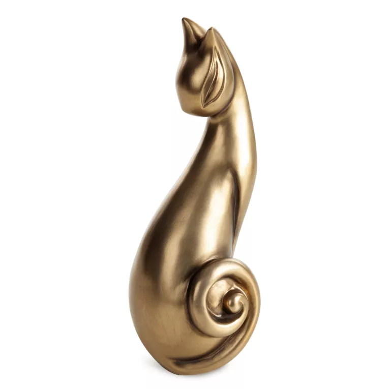 Dekoracyjna figurka KOT w półmatowym złotym kolorze Eurofirany