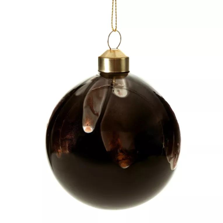 Klasyczna szklana bombka ręcznie zdobiona motywem liści Eurofirany