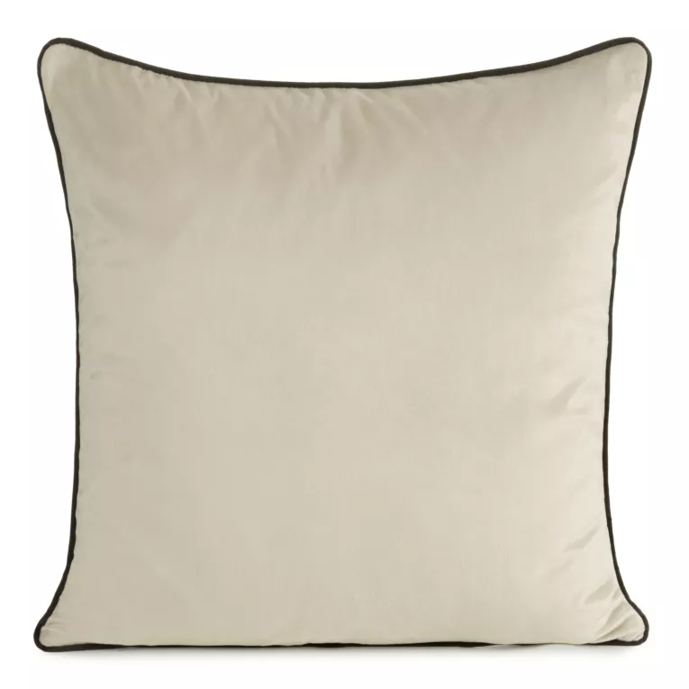Poszewka na poduszkę 45x45 cm welwetowa o delikatnym połysku z ozdobną lamówką beżowa GAJA 2 Eurofirany