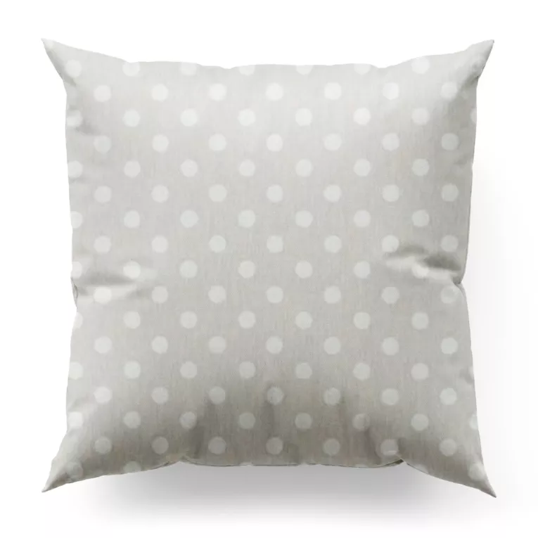 Poszewka szyta kremowo beżowa dwustronna, z wzorem w grochy