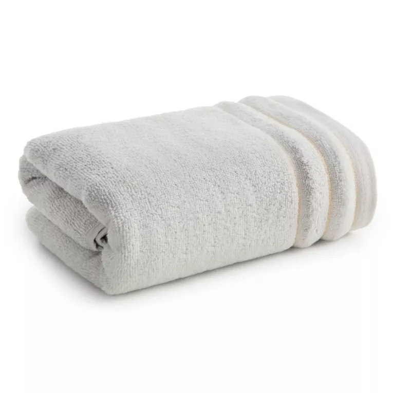 Ręcznik do rąk 30x50 cm bawełniany kolor srebrny z błyszczącą bordiurą 500 g/m2 NADINE Eurofirany