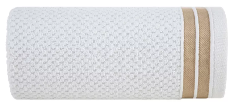 Ręcznik kąpielowy 50x90 cm bawełniany kolor biały w pasy 500 g/m2 MADLEN Eurofirany