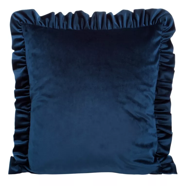 Poszewka na poduszkę 45x45 cm welwetowa zdobiona na brzegach falbanami złota VELVET 25 EUROFIRANY PREMIUM