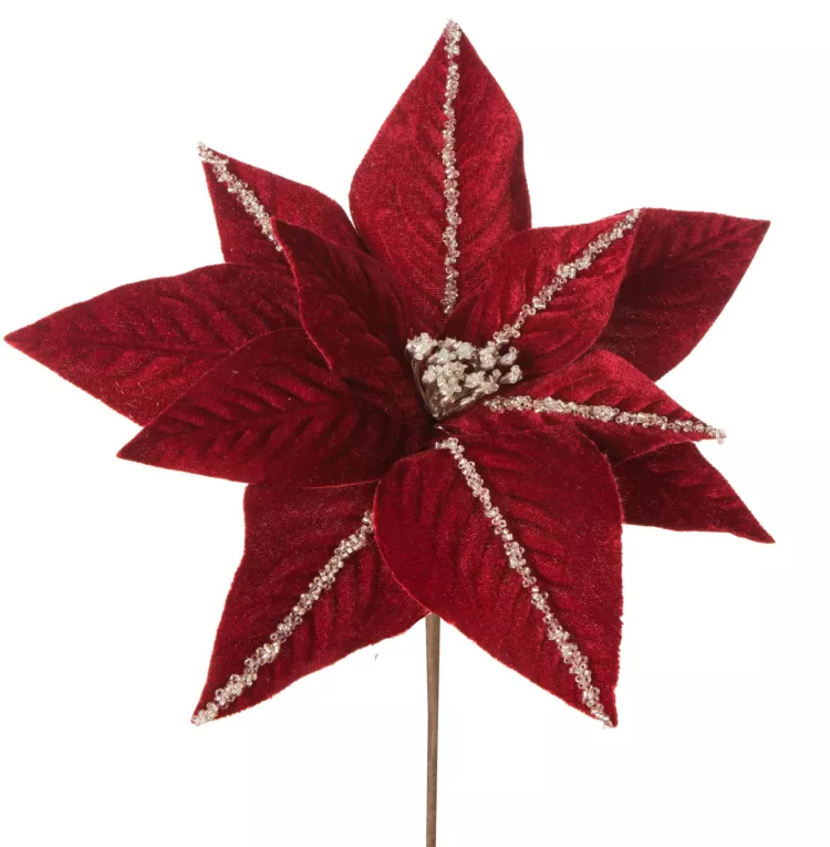 Kwiat świąteczny z welwetowej tkaniny Eurofirany