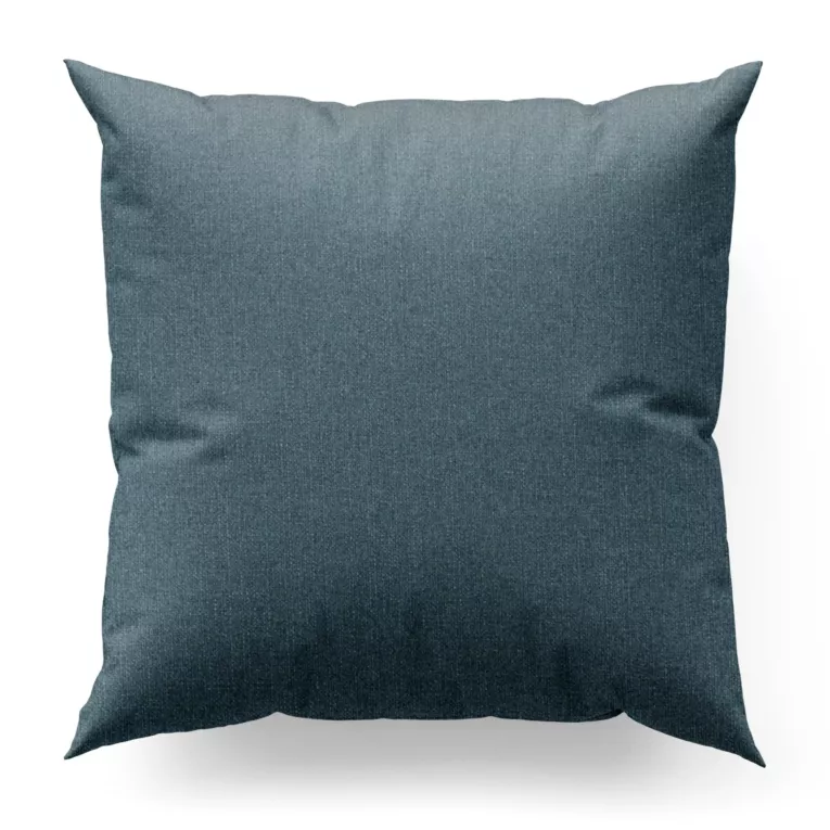 Poszewka szyta niebieska z tkaniny o naturalnym splocie w stylu eko