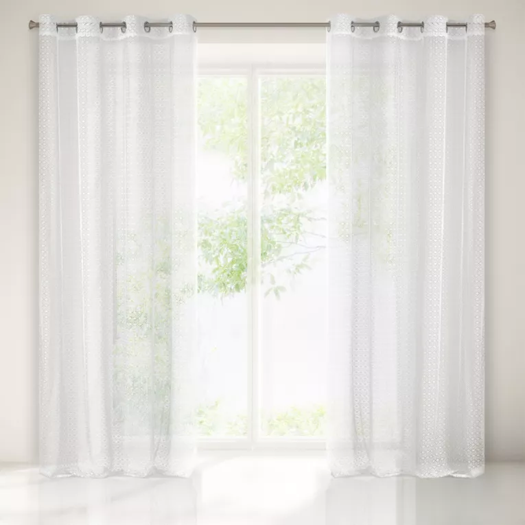 Dekoracja okienna MARIETTA biała ażurowa na przelotkach Eurofirany