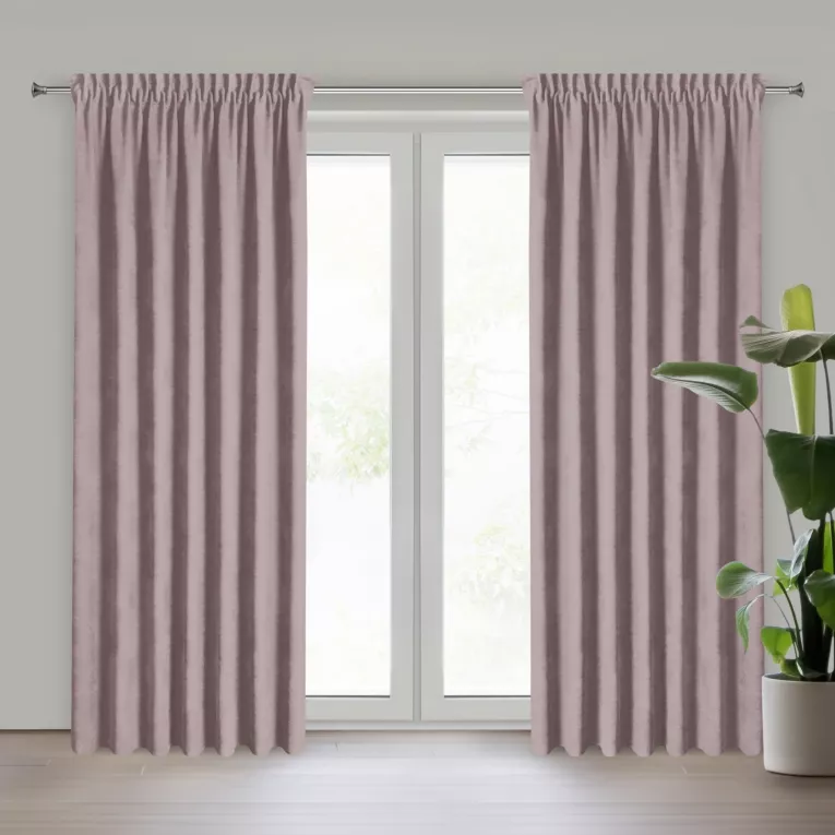 Zasłona wrzosowa z tkaniny welurowej 160x180 cm taśma - Dora Eurofirany