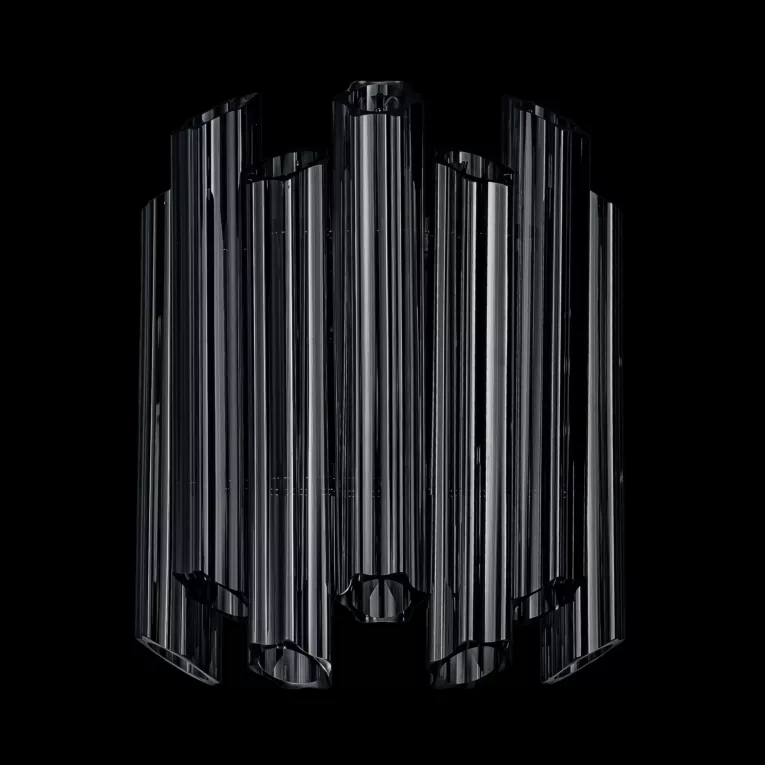 Kinkiet - lampa ścienna do pokoju grafitowa DANA z szklanymi zawieszkami z dymionego szkła Eurofirany