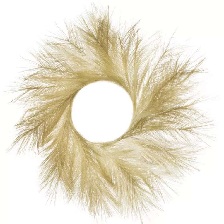 Sztuczny wianek dekoracyjny z trawy pampasowej oliwkowy Eurofirany