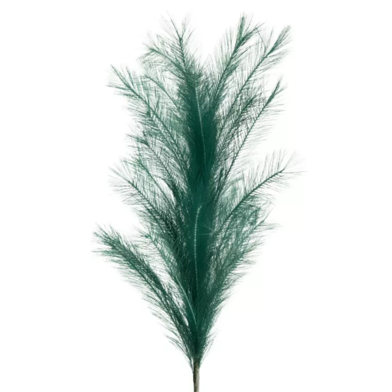 Sztuczna gałązka dekoracyjna TRAWA PAMPASOWA ciemnoturkusowa z dużym pióropuszem Eurofirany