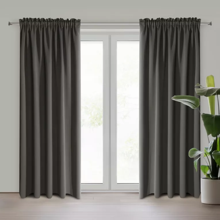 Zasłona zaciemniająca grafitowa 135x270 cm taśma - PARISA Eurofirany