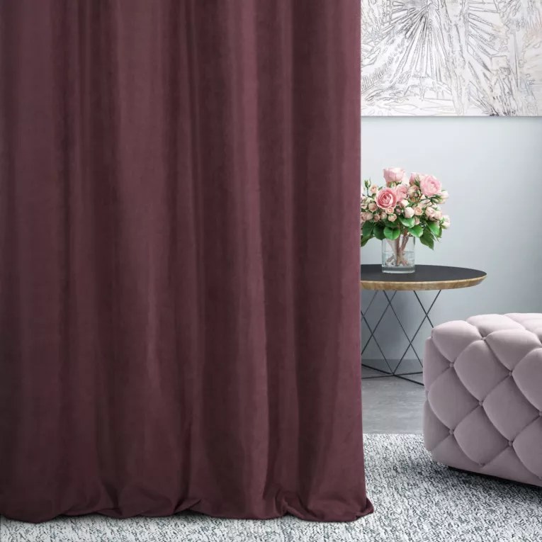 Tkanina zasłonowa miękka gładka o zamszowym chwycie Eurofirany