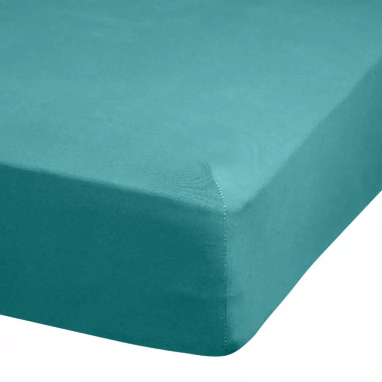 Prześcieradło jersey z gumką 90x200 cm z bawełny kolor turkusowy 140 g/m2 ADELA Eurofirany