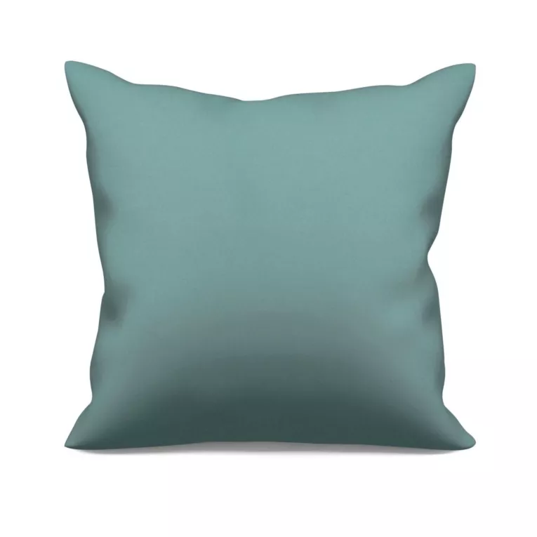 Poszewka szyta turkusowa z gładkiej tkaniny typu dimout