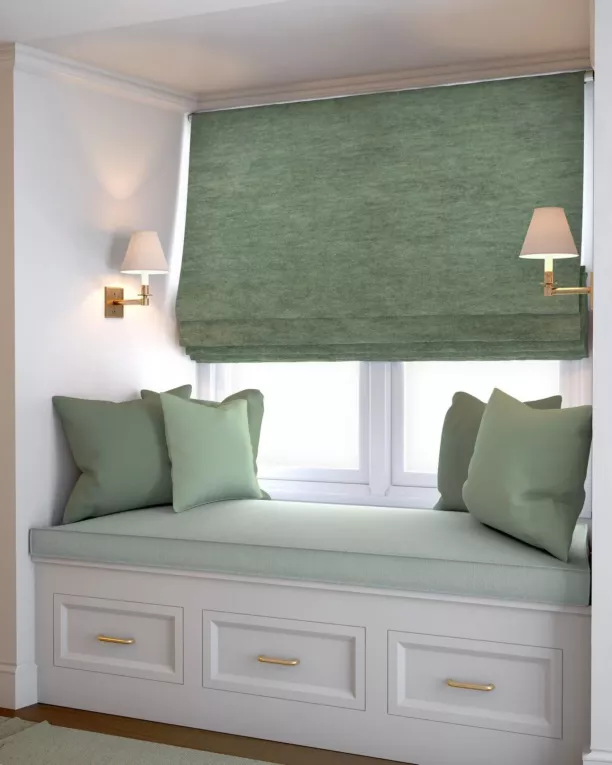 Roleta rzymska DORA - HIT miętowa z miękkiej tkaniny o welurowej strukturze