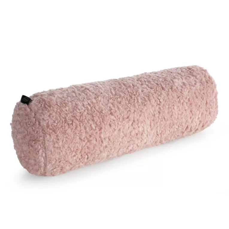 Poduszka wałek 45 x 15 cm z tkaniny typu bukla pudrowy Eurofirany