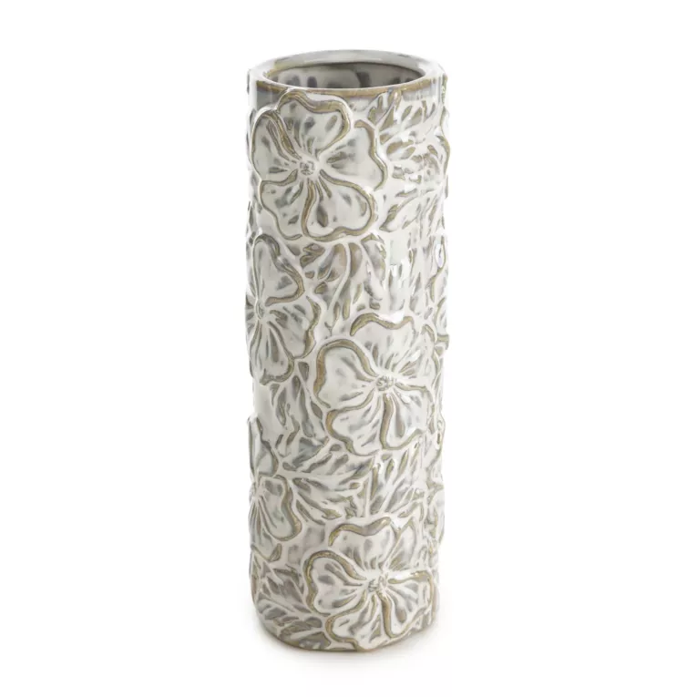 Wazon dekoracyjny NAIRA z wzorem 3D kwiatów Eurofirany