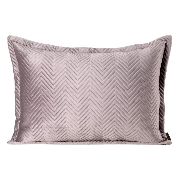 Poszewka na poduszkę 50x70 cm welwetowa pikowana w jodełkę metodą hot press pudrowa SOFIA EUROFIRANY PREMIUM