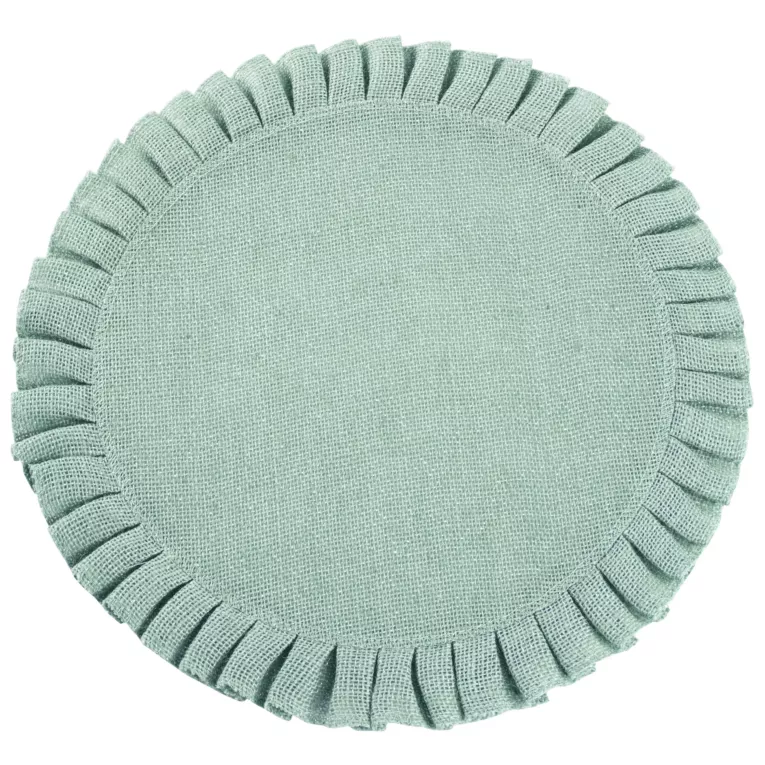 Podkładka na stół miętowa AMI okrągła z falbaną Eurofirany