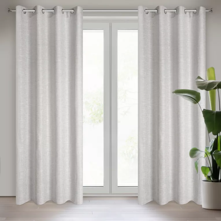 Zasłona szara o strukturze płótna 140x250 cm przelotka ANITA Eurofirany