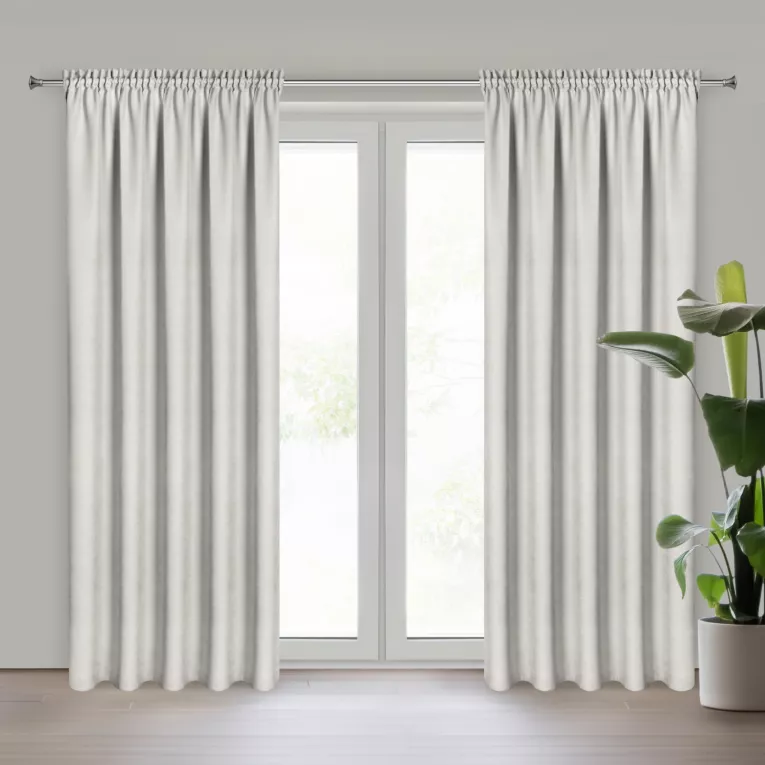 Zasłona jasnoszara z tkaniny welurowej 160x280 cm tunel Dora Eurofirany