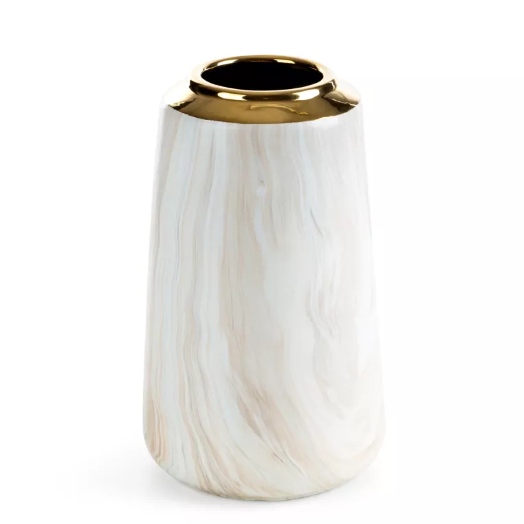 Wazon dekoracyjny ALIANA we wzór polerowanego drewna Eurofirany