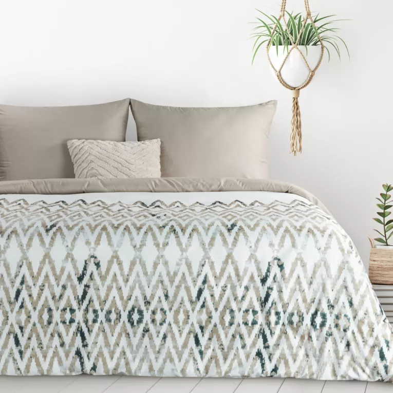 Pościel 160x200 cm kolor biało, beżowy z motywem geometrycznym VERANO 4 design 91 Eurofirany