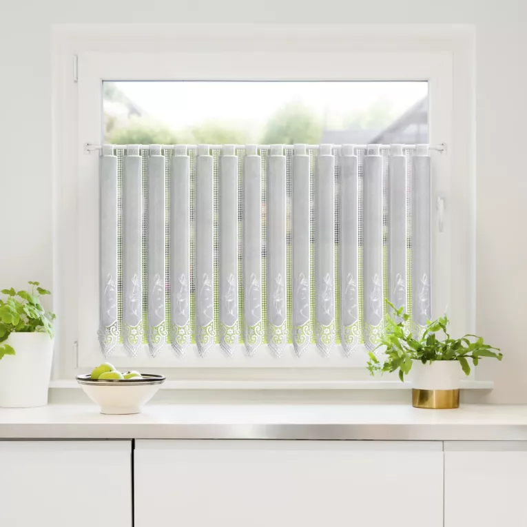 Tkanina firanowa zazdrostka z haftem i ażurem Eurofirany