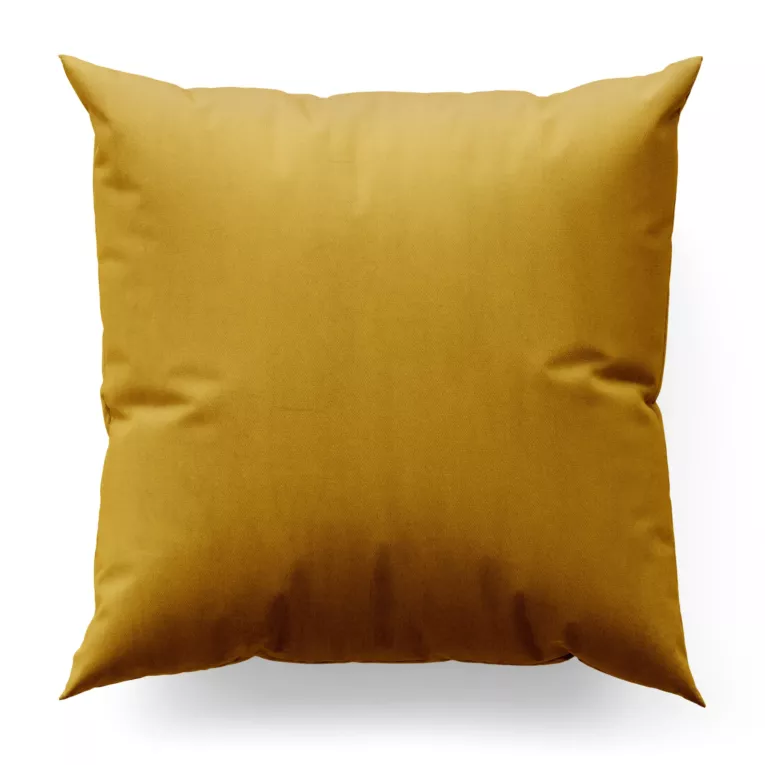 Poszewka szyta musztardowa z miękkiej tkaniny welwetowej