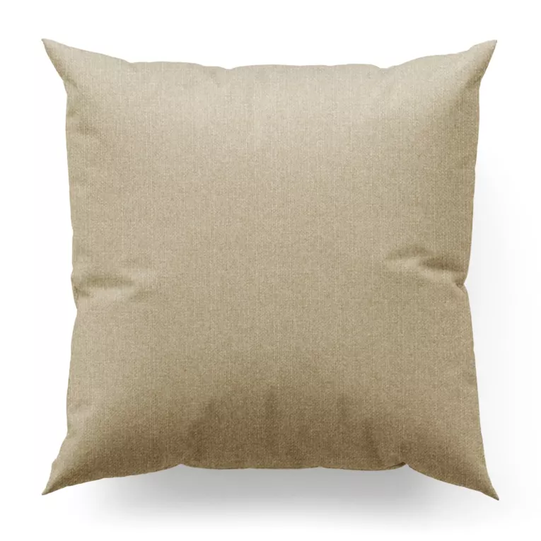 Poszewka szyta beżowa z tkaniny o naturalnym splocie w stylu eko