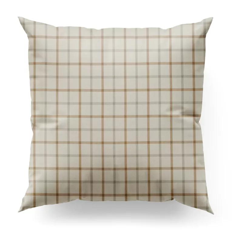 Poszewka na wymiar jasnobeżowa z tkaniny o jodełkowym splocie z wzorem kraty