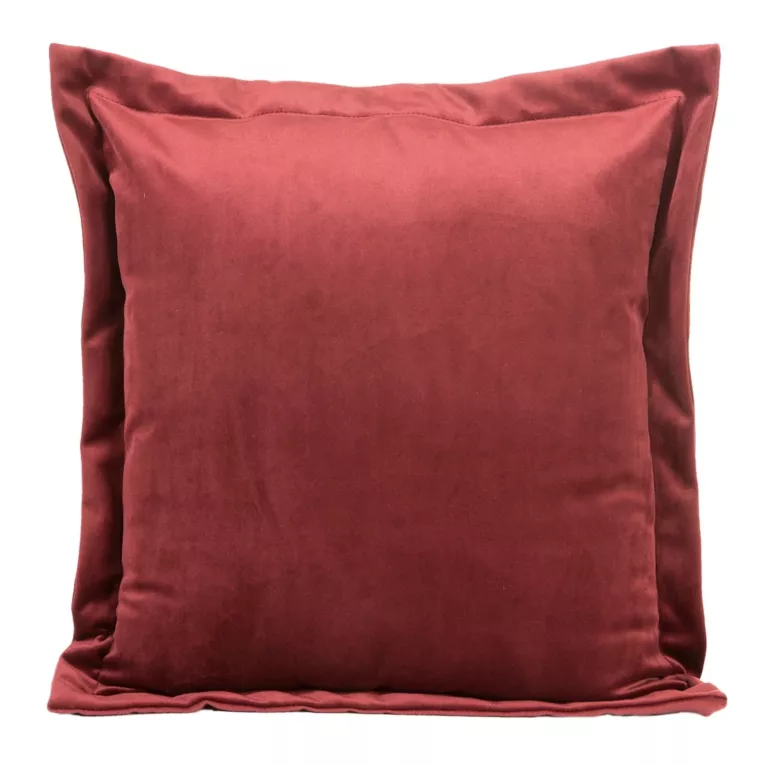 Poszewka na poduszkę 45x45 cm welwetowa z ozdobnymi brzegami ciemnobordowa RIA DIVA LINE Eurofirany